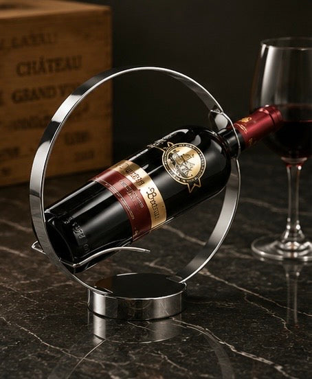 Porte-bouteille Design Cercle Équilibre – Métal Élégant