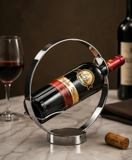 Porte-bouteille Design Cercle Équilibre – Métal Élégant